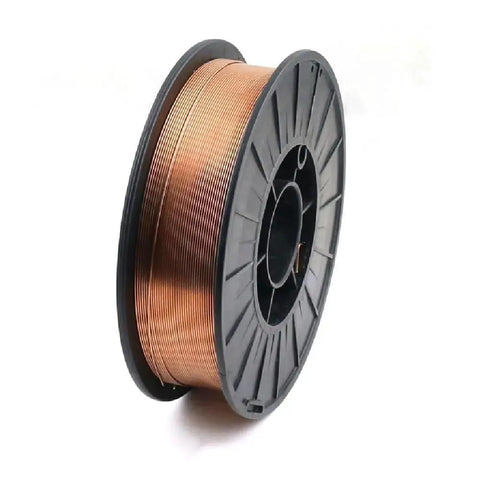Mild Steel MIG Welding Wire ER70S-6 10 Lb Copper Coated Spool 0.030 Inch (0.8 mm) For GMAW Shielding Gas CO2 Or Argon Mixed Gas AWS A5.18 Compliant 8 Inch Spool