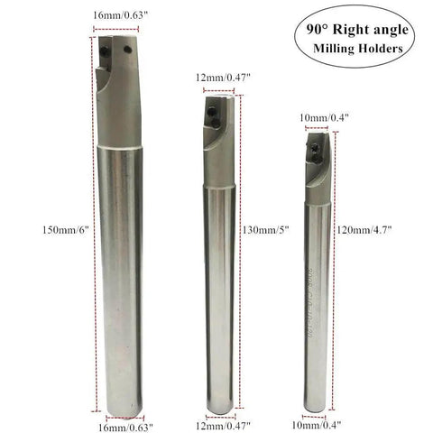 90 Degree End Mill Holder Set With 3 Pieces BAP300R And 10 APMT1135PDER Milling Inserts For Steel Cast Iron Machining
