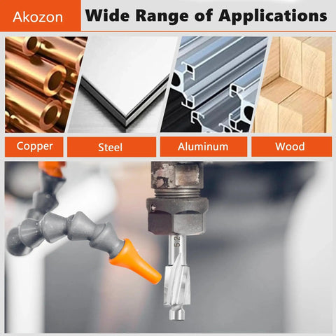 5 Piece M3 To M8 Slotting Counterbore End Mill Set used on various materials like copper, steel, aluminum, wood, shown in machining setup.