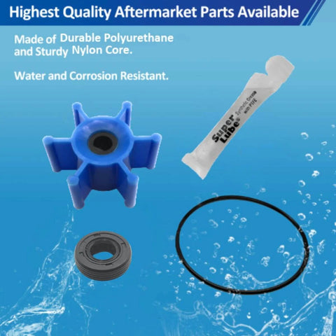 Polyurethane Impeller and O Ring Replacement Kit for Milwaukee M18 Transfer Pumps Replaces 49-16-2771 shown with parts