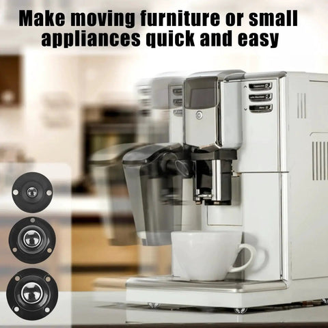 Coffee machine on mini 8 pack mini adhesive caster wheels 3/4 inch self adhesive swivel casters with 360 degree rotation durable ABS construction