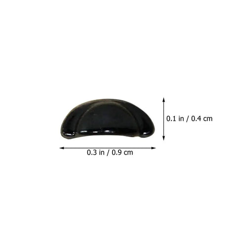 Single miniature alloy knob for dollhouse cabinet, 0.3 in wide, shown with size dimensions, thirty pcs miniature alloy knobs for dollhouse cabinets and drawers one twelfth scale tiny drawer pulls for mini furniture and crafts realistic hardware with smooth edges and no burrs.