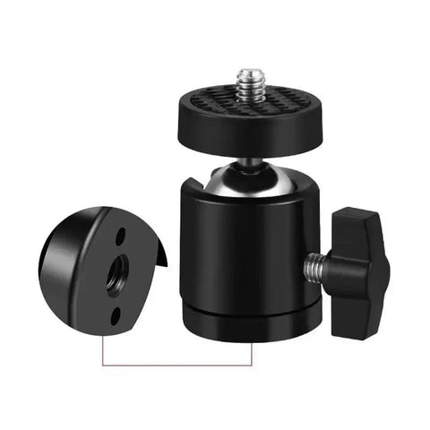 Three Pack Mini Ball Head Mounts With 1/4 Inch Thread For Universal Fit, 360 Degree Swivel Rotation, Compact Camera Tripod Accessory
