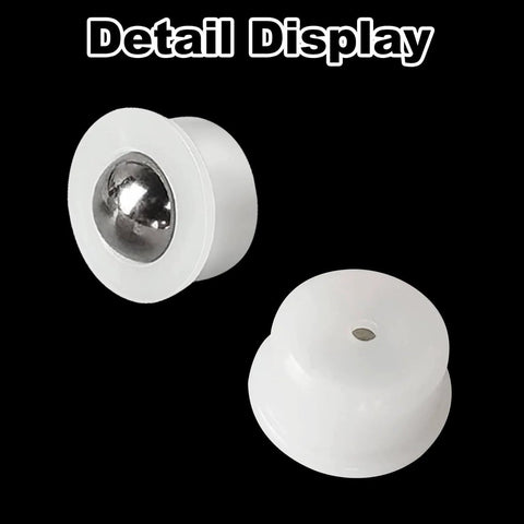 Detail view of 20 Pcs Mini Ball Transfer Bearings 1/3 Inch Nylon Cup with Stainless Steel Ball for tables and conveyors.