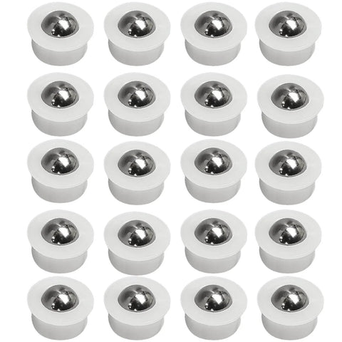 20 Pieces Mini Ball Transfer Bearings 1/3 Inch Nylon Cup with Stainless Steel Ball for Tables Conveyors Furniture and Wheelchairs