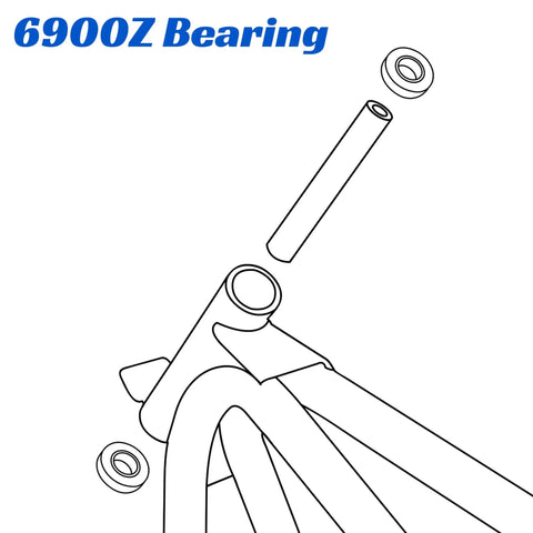 Diagram of Beefed Up Mini Bike Steering Bearings Kit Replacement For Coleman CT200U BT200X CT200U-EX RT200 CT100U CC100X RT100.