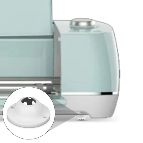 Installed Four Pack Mini Caster Wheels With Self Adhesive Base For Popular Cutting Machines 360 Degree Rotation Ball Bearings.