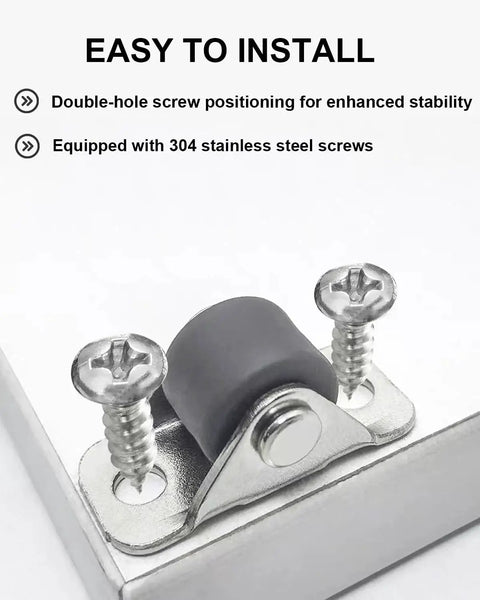 Mini Caster Wheels Set Of 24 Low Profile Half Inch Non Swivel Wheels With Rubber Rolling Treads And Steel Top Plate installation close-up