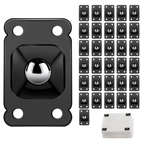 32 Pieces Mini Self Adhesive Caster Wheels Stainless Steel 360 Degree Rotation Universal Wheels with mounting plate