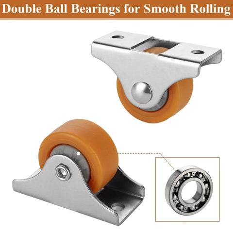 Mini 1 Inch Casters 24 Pcs Small Caster Wheels 1 Inch Mini Fixed Silent Ba...