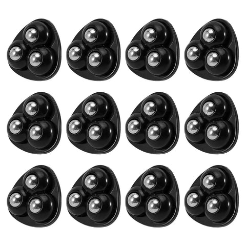 12 Pcs Self Adhesive Mini Caster Wheels For Small Appliances And Furniture, 360 Degree Swivel Casters With Quiet Smooth Rolling, Sticky Universal Wheel Set For Kitchen Appliances Bins And Trash Cans, 37x37mm, shown in a grid layout