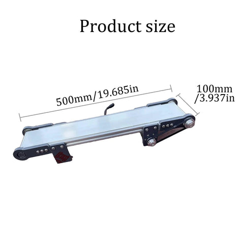Mini Production Line Conveyor System 10x50cm DIY Electric Elevator Model Friction Experiment Device Unidirectional Speed Regulation Desktop Conveyor Belt dimensions