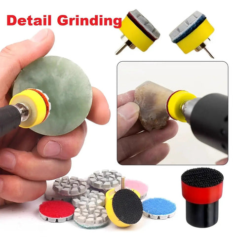 Mini Diamond Polishing Pad Set 14 Pcs Grits 50 to 10000 With Shank Holder used for detailed grinding on a jade stone