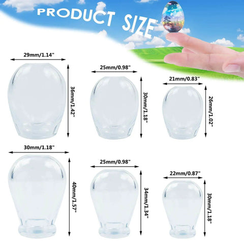 Dimensions of Mini Egg And Waterdrop Silicone Molds Set Six Pieces Clear Resin Molds For Egg And Waterdrop Shapes In Three Sizes