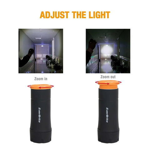 2 In 1 Mini Lanterns And Flashlights With 3 Modes And Zoomable LED Beams, 2 Pack Grab And Go Portable Outdoor Lighting shown adjusting zoom