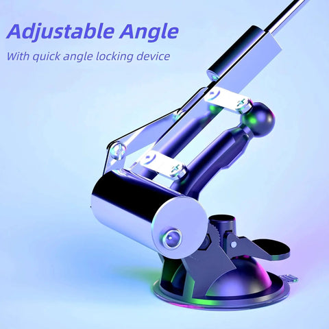 20N Mini Linear Actuator With 3 To 12V Electric Motion, 39 mm Stroke, adjustable angle, suction base, side view
