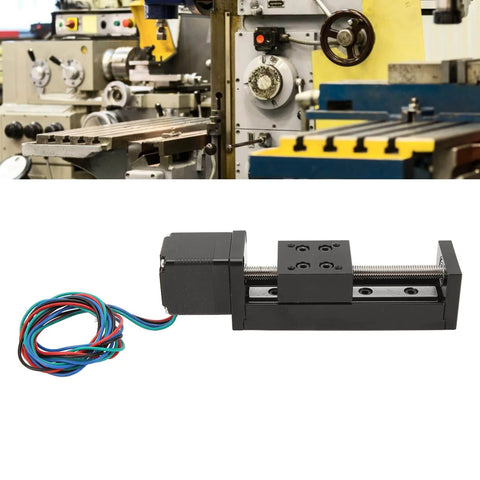 Mini Linear Rail Slide Actuator - 50mm Stroke Alloy Stepper Motion Stage with 1 Piece Screw Rod in workshop setting