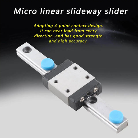 Ultra Compact 7mm Wide Miniature Linear Rail Guide with 4 Point Contact High Precision Motion, Lightweight Slide Block, 70mm Length