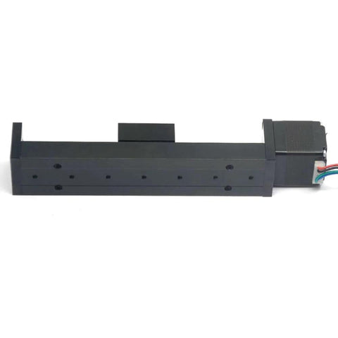 Front view of Mini Linear Rail Guide Slide Actuator T6x1 Lead Screw with NEMA11 Stepper Motor,100mm Effective Stroke Length for DIY CNC Router Parts