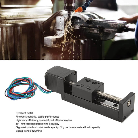 Mini Linear Rail Slide Actuator - 50mm Stroke Alloy Stepper Motion Stage with 1 Piece Screw Rod for DIY CNC Router Parts