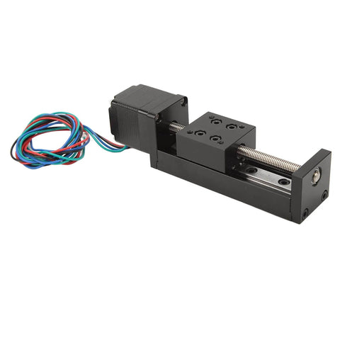 Side view of Mini Linear Rail Slide Actuator - 50mm Stroke Alloy Stepper Motion Stage with 1 Piece Screw Rod for DIY CNC Router Parts
