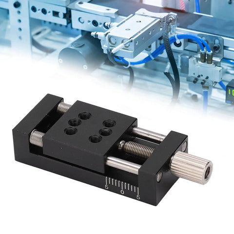 X-Axis Mini Linear Rail Stage Actuator High Precision Adjustable 10mm Stroke Aluminum Alloy Sliding Table for CNC Router