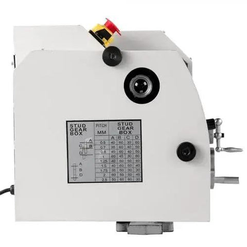 Side view of 8 X 14 Inch Mini Metal Lathe With Variable Speed 2250 RPM 600W Motor, showing stud gear box details for precision machining.