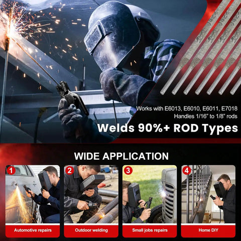 Ultra Portable Mini Stick Welder Wrdlosy Weighs 4.4 Lbs IGBT Inverter Welding in various applications with 1/16 to 1/8 inch rods