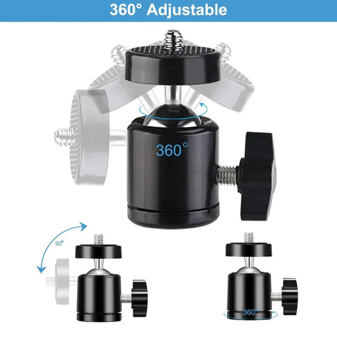 Image showing Six Pack Mini Universal Ball Heads For Tripods And Mounts With One Quarter Inch Thread 360 Degree Rotation and 90 Degree Tilt.