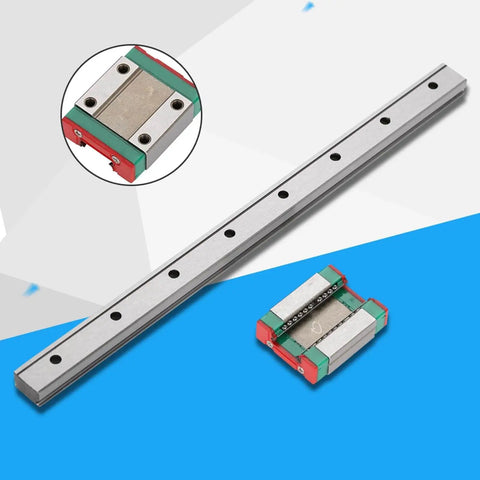 Miniature Linear Rail Guide 12mm Width With 4 Point Contact For Precision Movement, Ball Retainer And Lubrication System, 200mm Length
