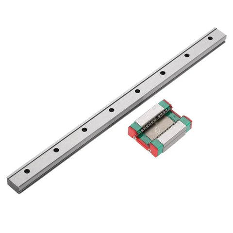 Miniature Linear Rail Guide 12mm Width With 4 Point Contact For Precision Movement, Ball Retainer And Lubrication System, 200mm Length