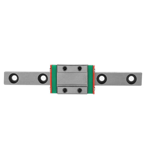 Front view of Miniature Linear Slide Block Bearing Lightweight Steel 4 Point Design With Retainer and Lubrication System