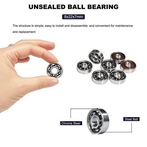 Hand holding 20 Pcs 608 Ball Bearings -High Precision Rating Fidget Spinner Bearing Miniature Deep Groove Ball Bearings, chrome steel