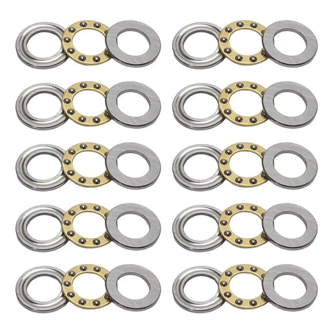 10 Pack Miniature Thrust Ball Bearings STYUI F10 17M 10mm Bore 17mm Outer Diameter 5mm Thick Brass Cage Chrome Steel
