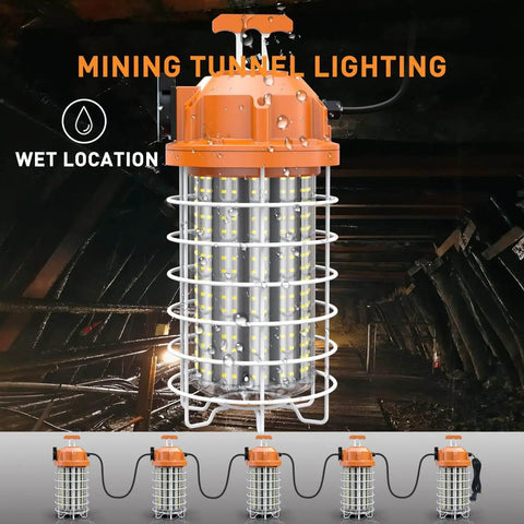 150W High Bay LED Work Light 23550 Lumens 5000K Daylight White Portable Hanging Hook for Construction Sites
