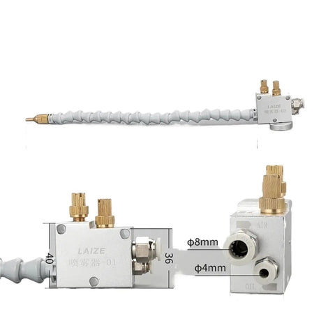 Mist Coolant Lubrication Spray System For CNC Lathe Milling Drill Engraving Machines With 8mm Pipe Cooling Valve Fittings