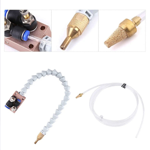 Mist Coolant Lubrication System Spray For CNC Lathe And Milling Machines, 8mm air pipe, adjustable nozzle, NutriEss Pro Shop Upgrade