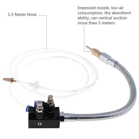Mist Coolant Lubrication Spray System For CNC Machines With Metal Nozzle And Check Valve One Point Five Meter Flexible Tubing Cooling Kit