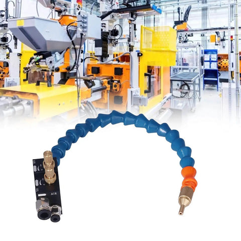 Mist Coolant Lubrication System for CNC Lathe Milling and Drilling Tools, beefy aluminum body with air pipe, precise copper filter
