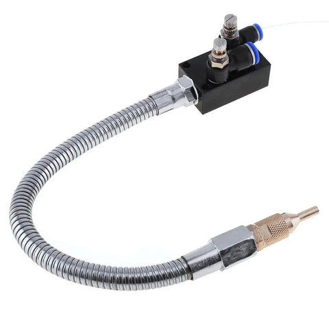 Mist Coolant Lubrication Spray System with metal nozzle, check valve, and flexible tubing for CNC machines, lathes, and drills.