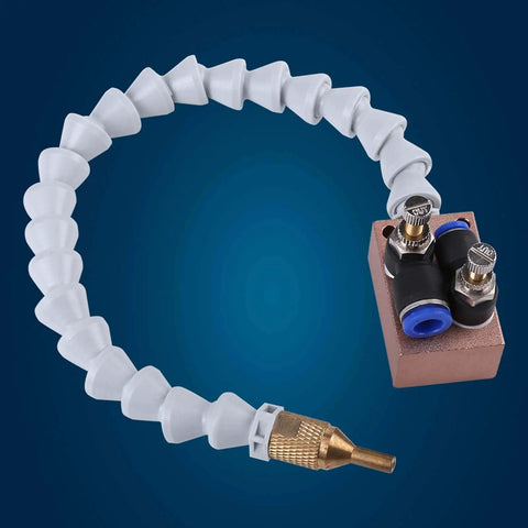 Mist Coolant Lubrication System Spray for CNC Lathe and Milling Machines, adjustable coolant nozzle with water management, 8mm air pipe included