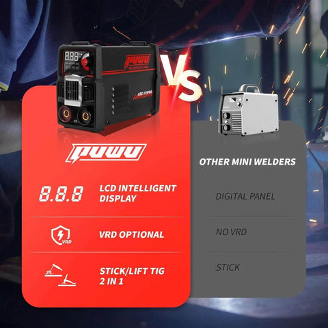 Comparison of 110V 135A MMA Arc Welder With Digital Display And Overheat Protection Hot Start Quick Connector Portable Mini Stick Welder