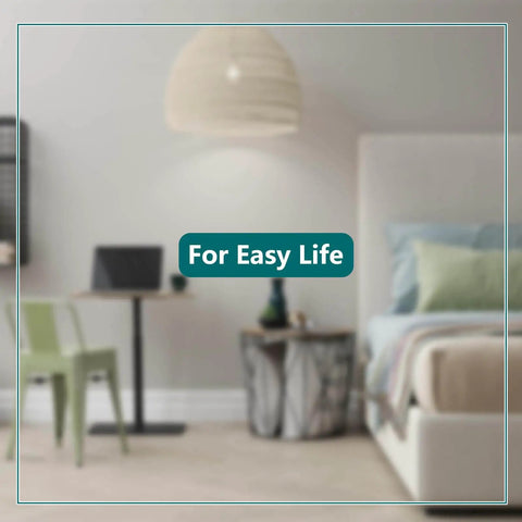 Stylish bedroom setup with bed, side table, and chair