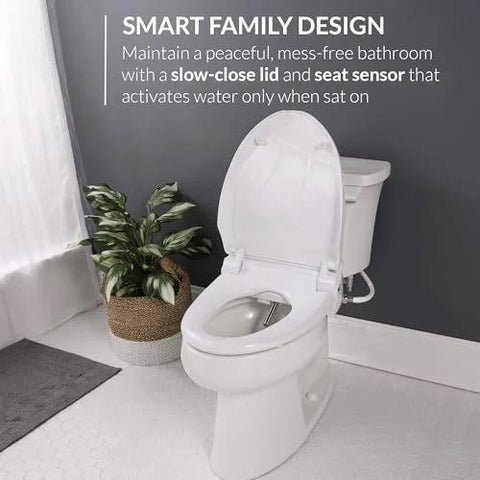 USPA Pro Modern Bidet Seat With Heated Seat And Dryer in bathroom setting, featuring elongated bowl, night light, and slow-close lid.
