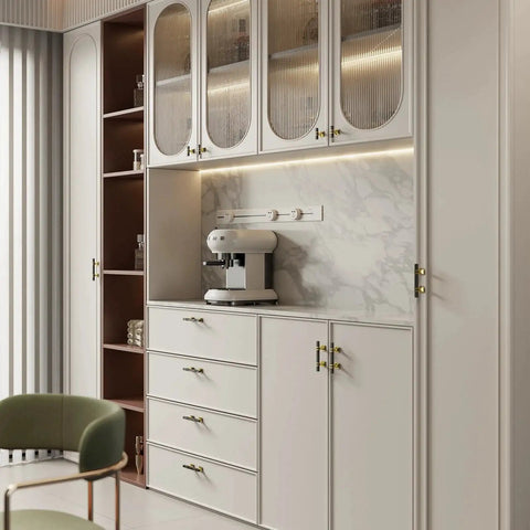Modern kitchen with cabinets featuring 10 Pack Cabinet Pulls 3 Inch Hole Centers 5 Inch Overall Length Square Zinc Alloy Black And Gold Kitchen Handles