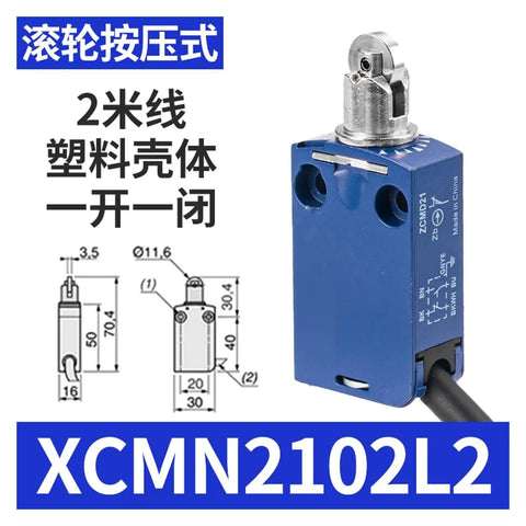Mold Waterproof Limit Switch With Wire XCMN2102L1 ZCMD21 ZCE02 Built Tough For Industrial Panels Includes XCMN2102L2 Plastic Casing