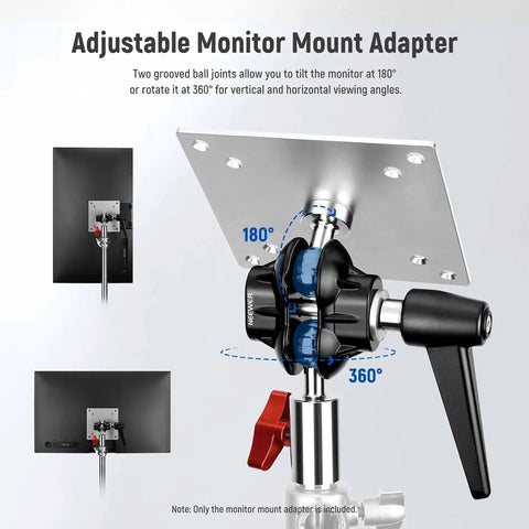 Monitor Mount Adapter With VESA Mount Aluminum Alloy Dual 360 Degree Ball Joint for adjustable screen positioning