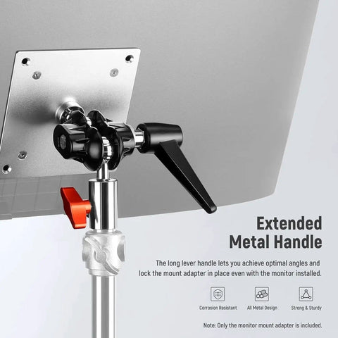 Monitor Mount Adapter With VESA Mount Aluminum Alloy Dual 360 Degree Ball Joint M4 Screw And Five Eighths Inch Receiver