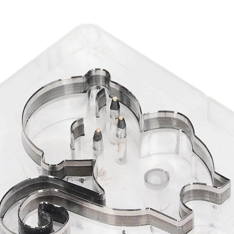 Close-up of monkey pattern alloy steel leather cutting die and punching mold for DIY crafts carve consistent leather and more cuts.