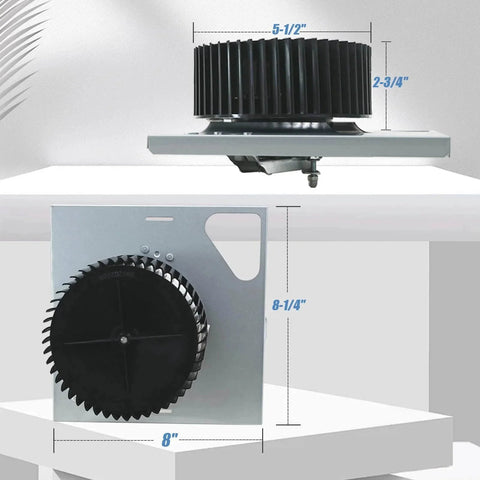 S97015162 Motor Upgrade Assembly compatible with Broan NuTone bathroom exhaust fans, dimensions 8" x 8-1/4", aluminum frame
